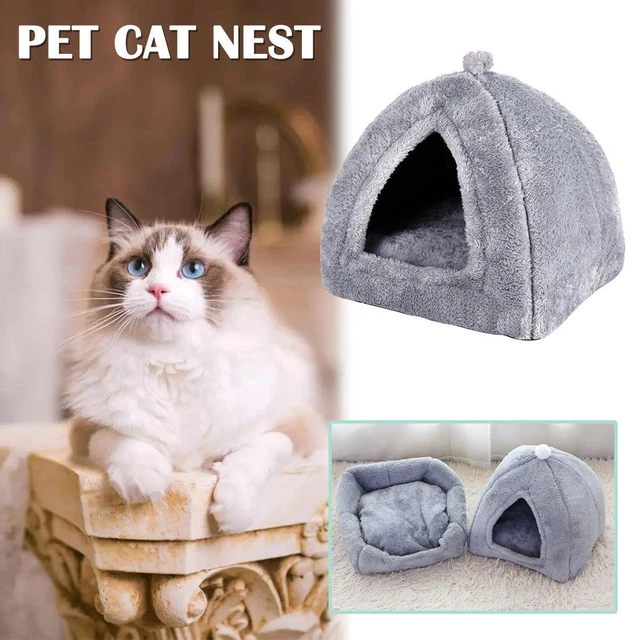 Pet Cat Dog Nest Bed Puppy Warm Soft Cave House Winter Sleeping Pads Bags G2P2