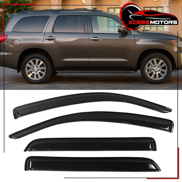 Slim Smoke Window Visors For 2001-2007 Toyota Sequoia – 4-Piece Rain Guard Set (Easy Install, Acrylic, Tinted)