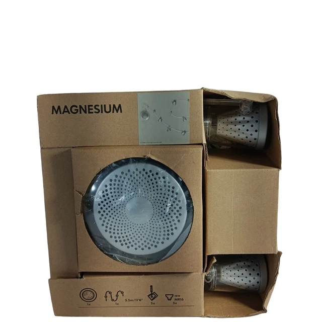 IKEA MAGNESIUM FLEXIBLE Track Light System Transformer & 5 Spotlights ...