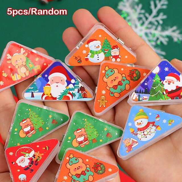 5PCS Cartoon Christmas Triangle Note Clip Multifunction Stationery Storage Clips