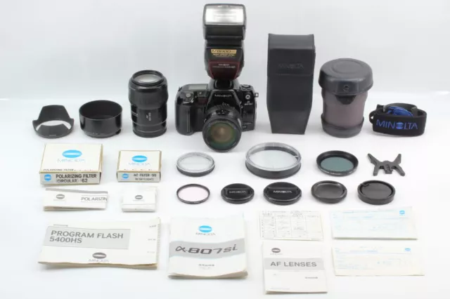 Read! 《 NEAR MINT 》 MINOLTA Alpha α 807si SLR Abundant accessories From JAPAN