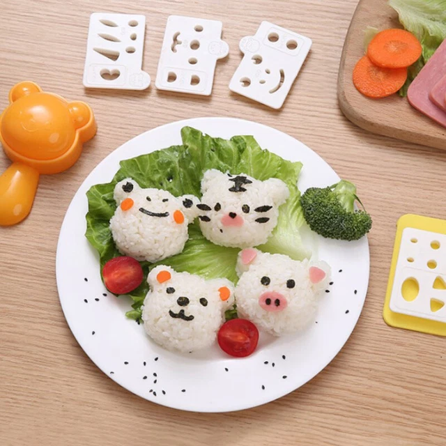 Lindos moldes en relieve arroz de sushi nori para perro oso conejo panda arroz de *jy