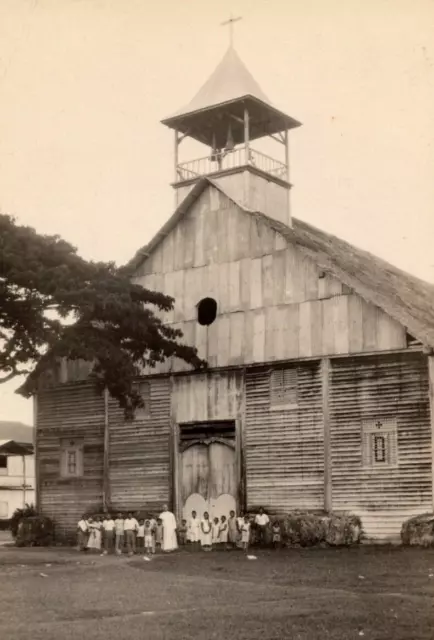 Carrascal Philippines Church Pastor Parishioners RPPC Postcard Real Photo UNP