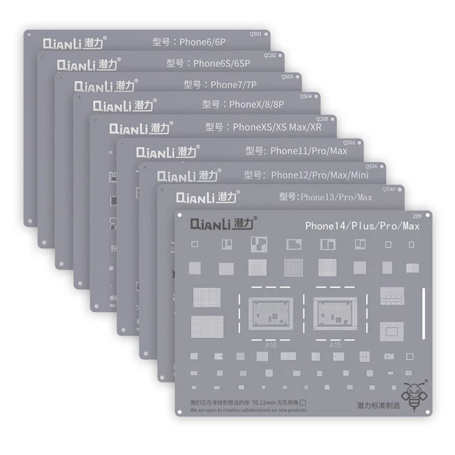 Set Da 130 Pezzi Stencil In Acciaio Per Reballing BGA - Rilavorazione E Riparazione Scheda Madre