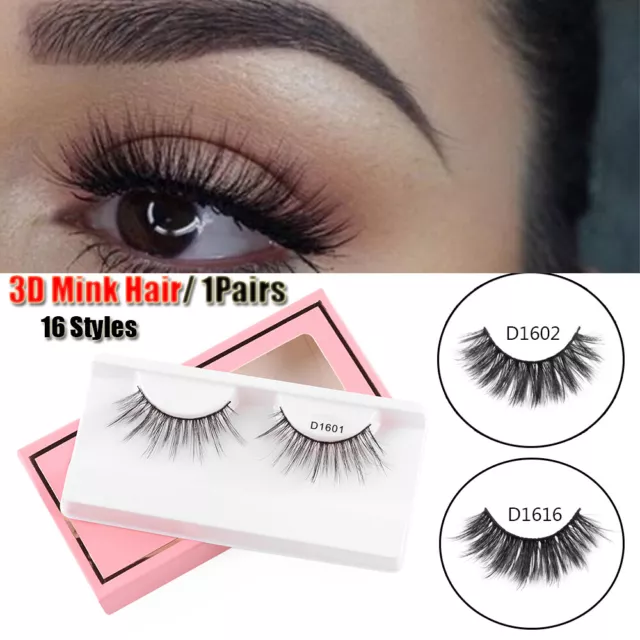 Natural 3D Faux Mink Hair False Eyelashes Eye Lash Extension Crisscross Long