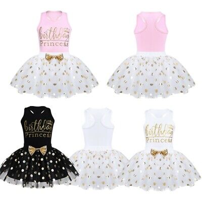 Baby Girls Kids Birthday Party Dress Top Polka Dots Tutu Skirt Princess Costumes