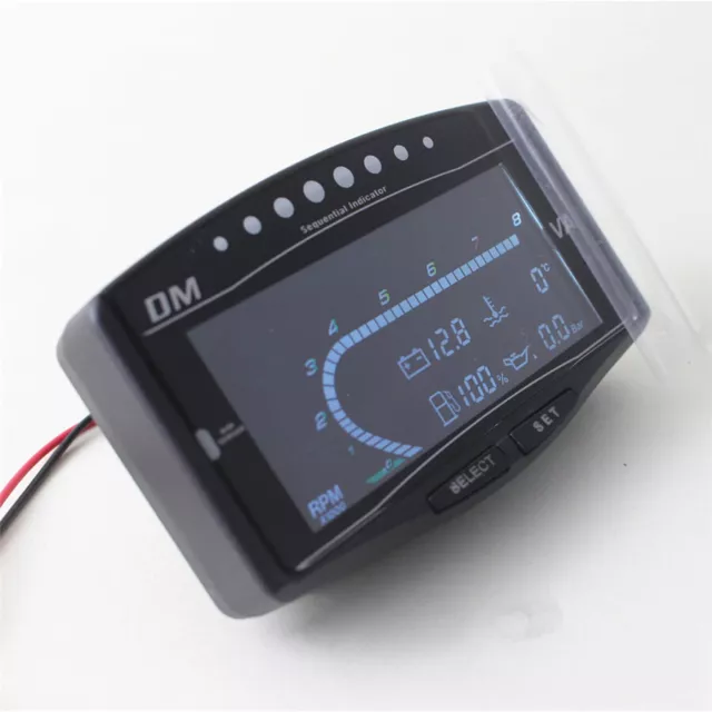 5 Function Car Gauge Set Tachometer Volt Water Temp Oil Pressure Meter W/Sensor
