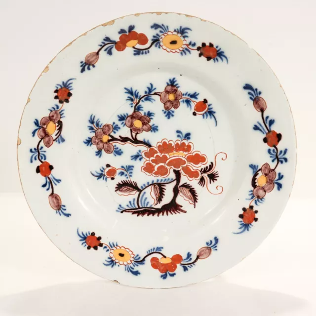 Antique 18th Century Polychrome Dutch Delft Plate
