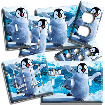 Happy Cute Baby Big Feet Arctic Penguin Lightswitch Wall Plate Outlet Room Decor