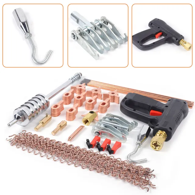 Welder Dent Puller Auto Car Body Spot Welding Gun Stud Kit Repair Tool US 146pcs