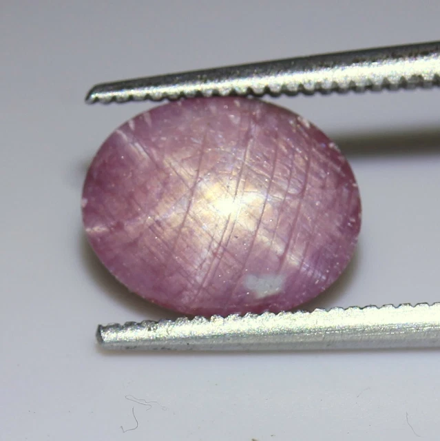 Floating Star Pink Sapphire Ruby Oval Cab 10.5x8.3 mm Untreated Gem 3.07 carat