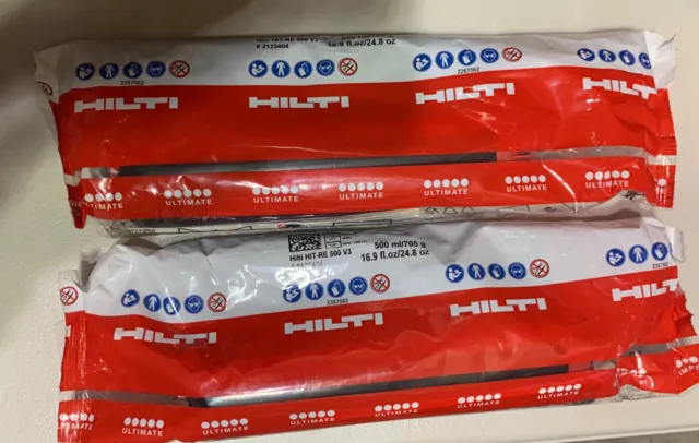 Hilti  HIT-RE 500 V3  Epoxy Anchor - Injectable Adhesive  Exp. 01/31/2024 New X2
