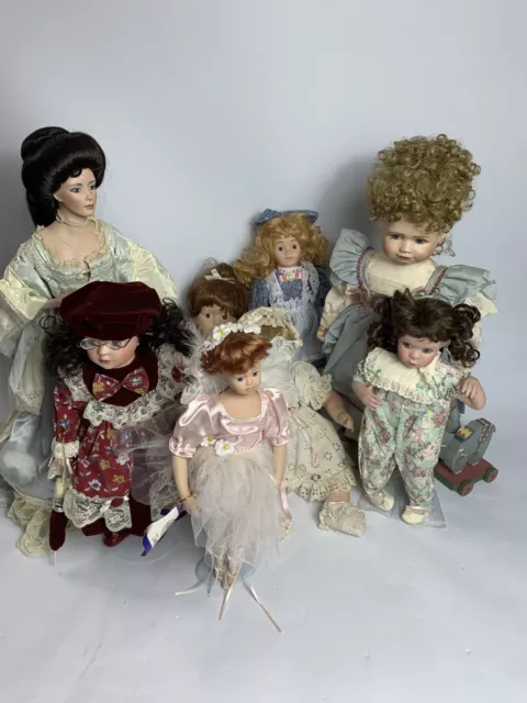 Vintage porcelain doll Collection Joblot  [A0]