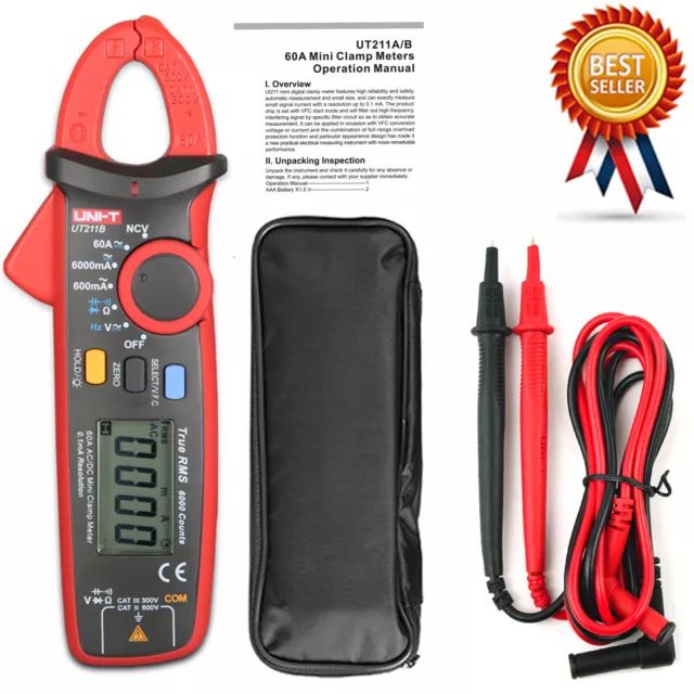 UNI-T UT211B Handheld True RMS Digital Clamp Meters V.F.C. NCV Test Zero Mode✦Kd