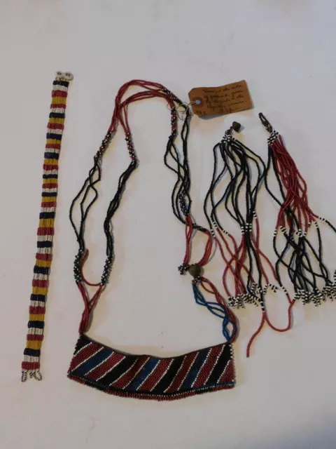 Old African Beaded Head Band Head dress collar Vintage H.R Shipton (please read)