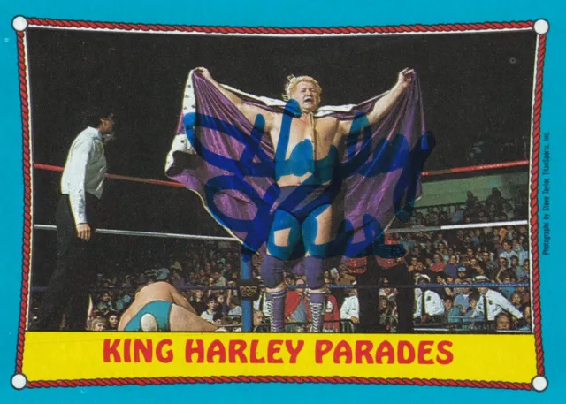 King Harley Race Signed 1987 Topps WWF Rookie Card #31 WWE RC Legend Autograph