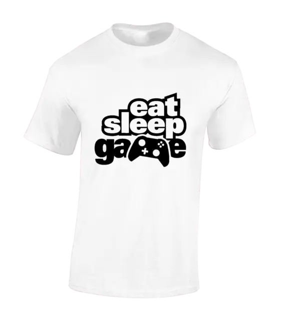 T-Shirt Da Uomo Eat Sleep Game Gaming Design Regalo Idea Pc Computer 12