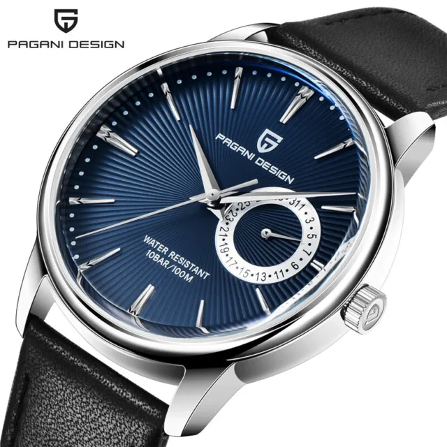 Luxury Men's Pagani Design Watch Japan Quartz Analog Wristwatch Leather Strap