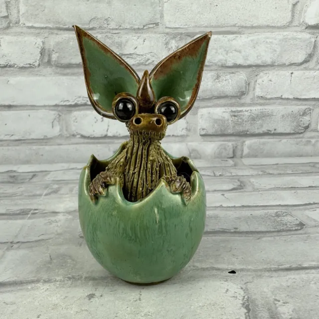 Yare Designs Pottery Baby Dragon In Egg Very Small Chip On Ear