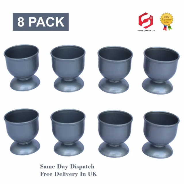 8x Silver Egg Cup Holder Hard Soft Boiled Eggs Holders Cups Kitchen Breakfast UK