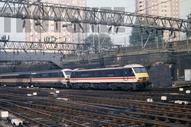 35MM SLIDE BR British Rail Electric Loco Class 90 90003 Euston 1995 ...