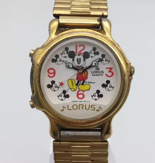 Lorus Mickey Mouse Musical Watch Unisex It's a Small World  Stretch New Battery