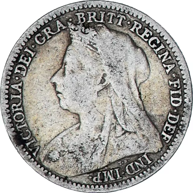 [#849981] Münze, Großbritannien, Victoria, 3 Pence, 1901, S+, Silber, KM:777