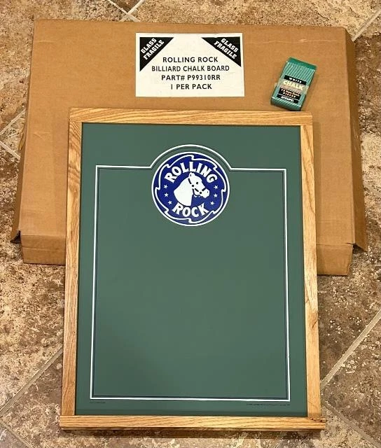 RARE 90's ROLLING ROCK CHALKBOARD BILLIARD, BAR, PUB, RESTAURANT, ETC, NEW 18X24