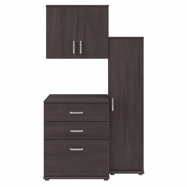 Universal 3 Piece Laundry Room Storage Set in Storm Gray - Engineered Wood