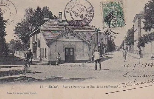 Cpa  - Epinal  Cafe Horne  Angle Rues Provence Et Prefecture  Circulee 1907 382C