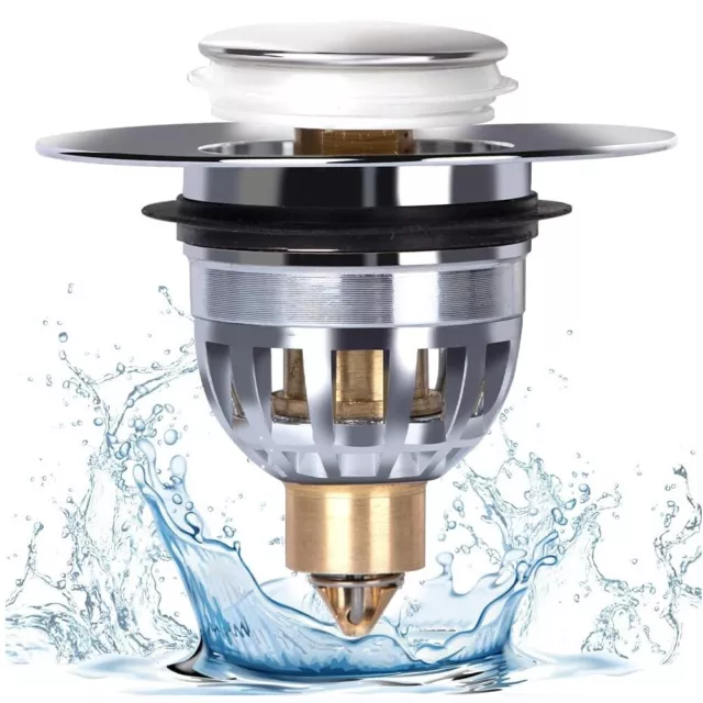 Tappo Di Scarico Del Lavandino Pop-up In Ottone Con Troppopieno - Foto 7