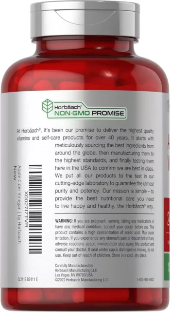 Horbaach Apple Cider Vinegar Capsules, 2400mg, 150 Count, Non-GMO, Gluten Free 2