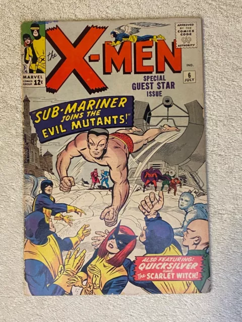 Uncanny X-Men #6, Vol.1 (1964) (VG) Jack Kirby, Stan Lee, Marvel Silver Age