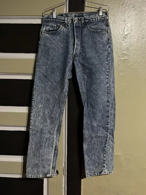 VTG 80S 90S Levi's 501 Blue Jeans Stonewash Button Fly 33x31 Made In ...