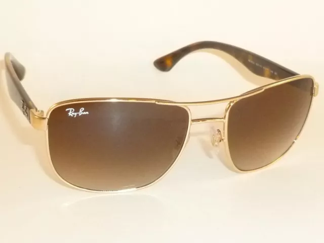 New Ray Ban Sunglasses  Gold Frame  RB 3533 001/13  Gradient Brown  Lenses