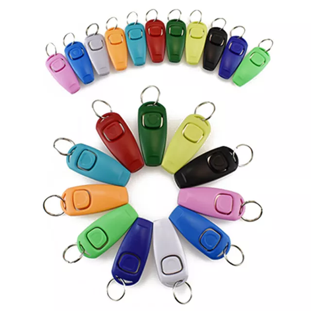 Dog Training Clicker Whistle Keyring in Easy Puppy Dog Pet Obedience Agility UK 2