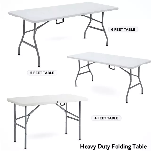 Catering Camping Heavy Duty Folding Trestle Table Picnic BBQ Party 4ft 5ft & 6ft