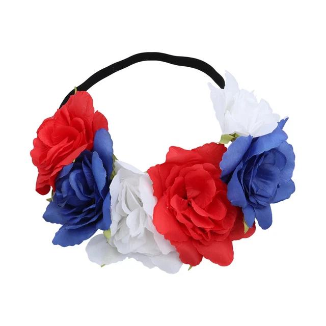 Fascia per capelli patriottica 4 luglio accessori fiore rosa