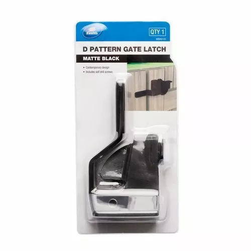 Zenith Matte Black D Pattern Gate Latch