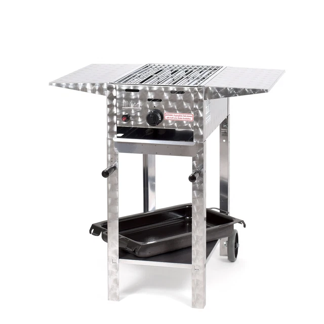 Edelstahl fahrbar Gasgrill Gasbräter 1-flammig (3,65kW) Grill BBQ K1EMFBAP