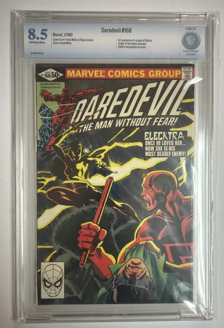 Marvel Comics 1981 - Daredevil #168 Graded CBCS 8.5 1st Elektra, By Frank Miller