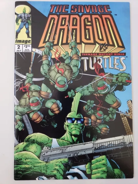 Savage Dragon #2 (1993) Image Comics Teenage Mutant Ninja Turtles Crossover