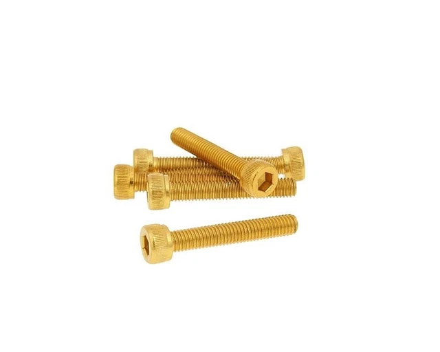 Jeu de vis 6 pièces hexagonales en aluminium - M5 30mm or