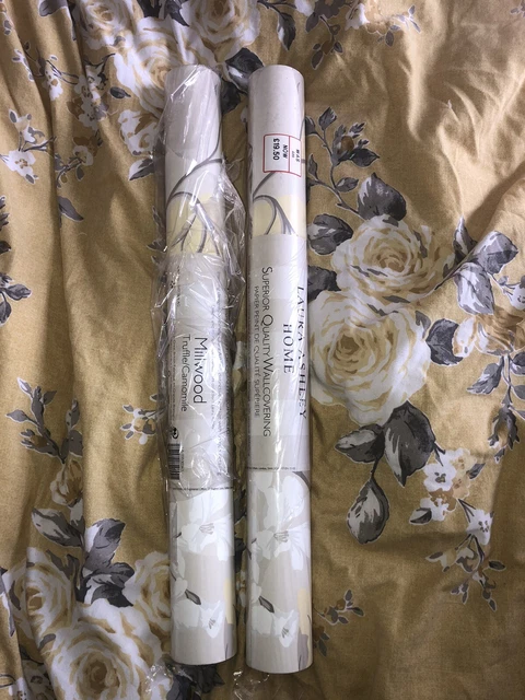 2 Rolls LAURA ASHLEY Millwood  camomile Wallpaper same batch