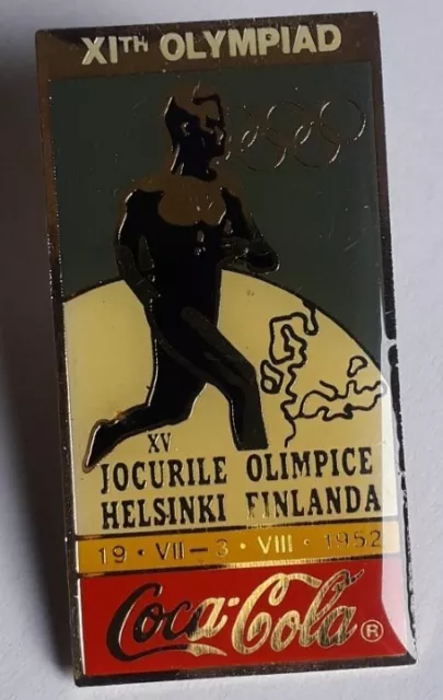 Pins Jeux Olympiques Helsinki 1952 / Coca Cola (Ht. : 4,5 cm)