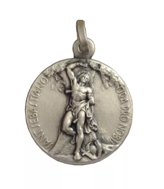 925 Sterling Silber Medaille Von St. Sebastian