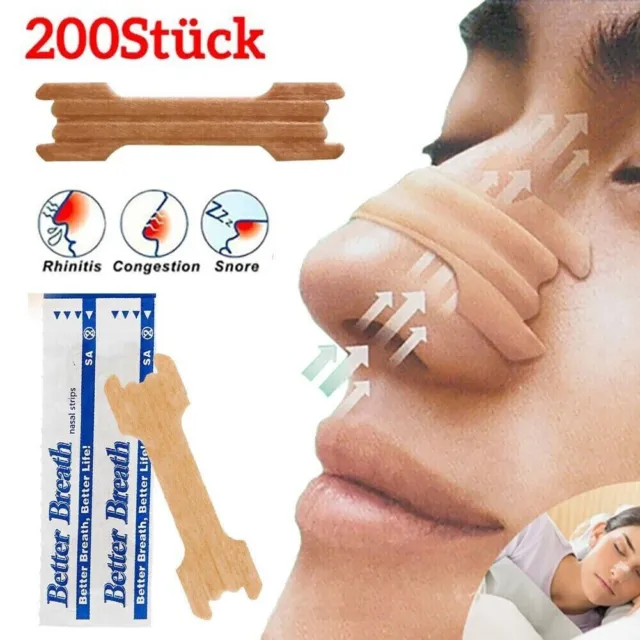 200x,Nasenpflaster Better-Breath Nasal Strips Pflaster Besser Atmen Schnarchen L