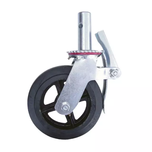 Scaffolding Caster Wheel 8 in. Heavy Duty Safety Dual Lock Zinc/Aluminum Steel