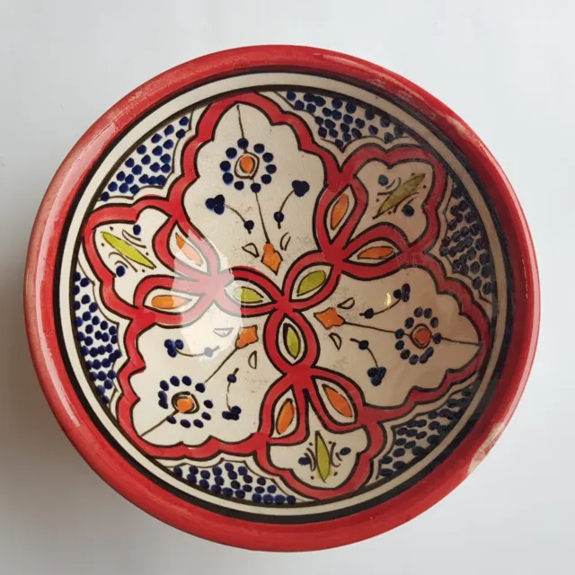Moroccan Ceramic Pottery Bowl wall hanging Safi La Chapelle 15cm artist Morocco