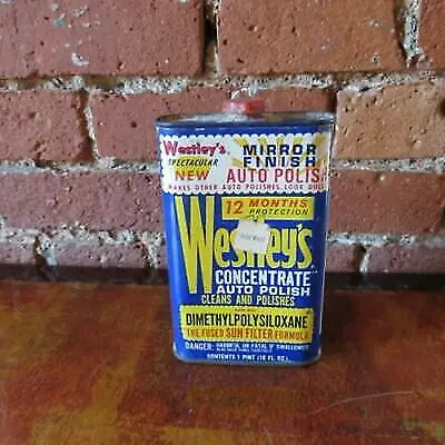 Westleys Auto Polish Can Vintage Auto Shop Mancave Decor